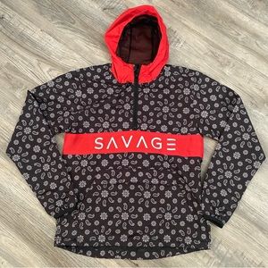 SAVS Men's Black/Red/Pasley Anorak Jacket